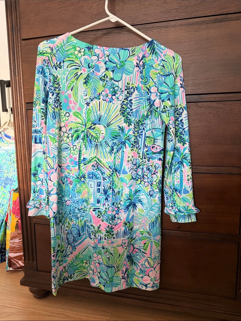 Lilly Pulitzer Tropical Floral Shift Dress in Pink, Blue & Green